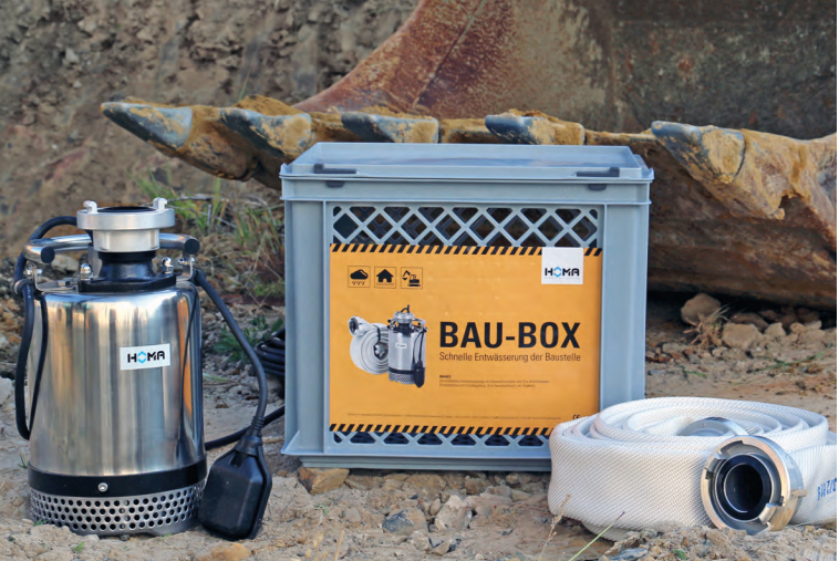 Flutbox mit Abwasserpumpe und C Schlauch