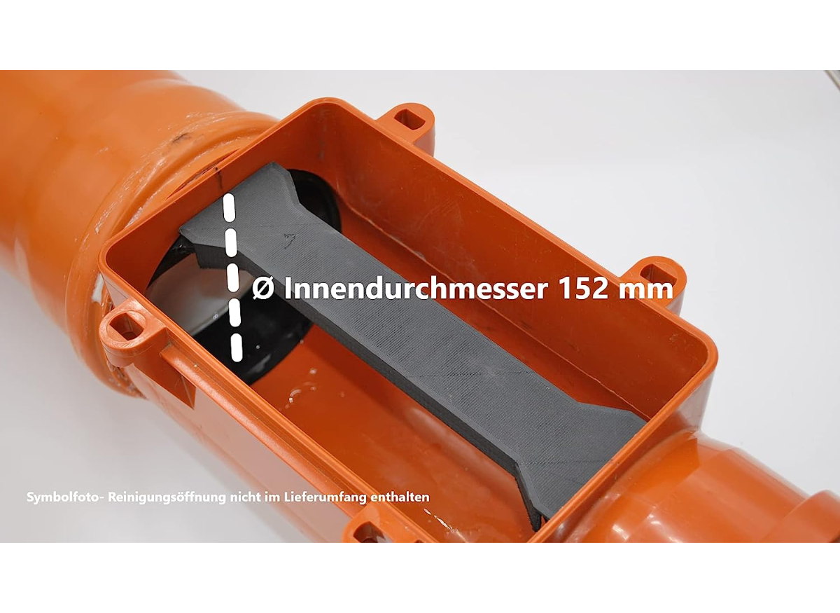 Einbaumaße der Rückstauklappe EasySafe160-E