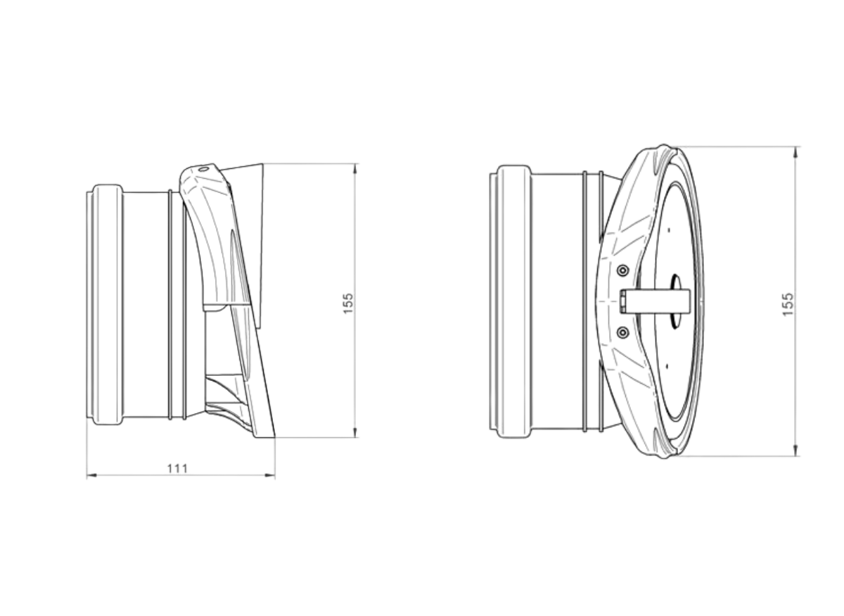 Froschklappe / Pendelklappe für Drainage mit universeller Verbindung
