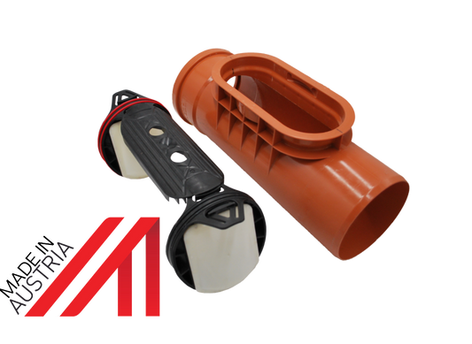 Rückstauklappe zum nachträglichen Einbau in ovales Reinigungsrohr