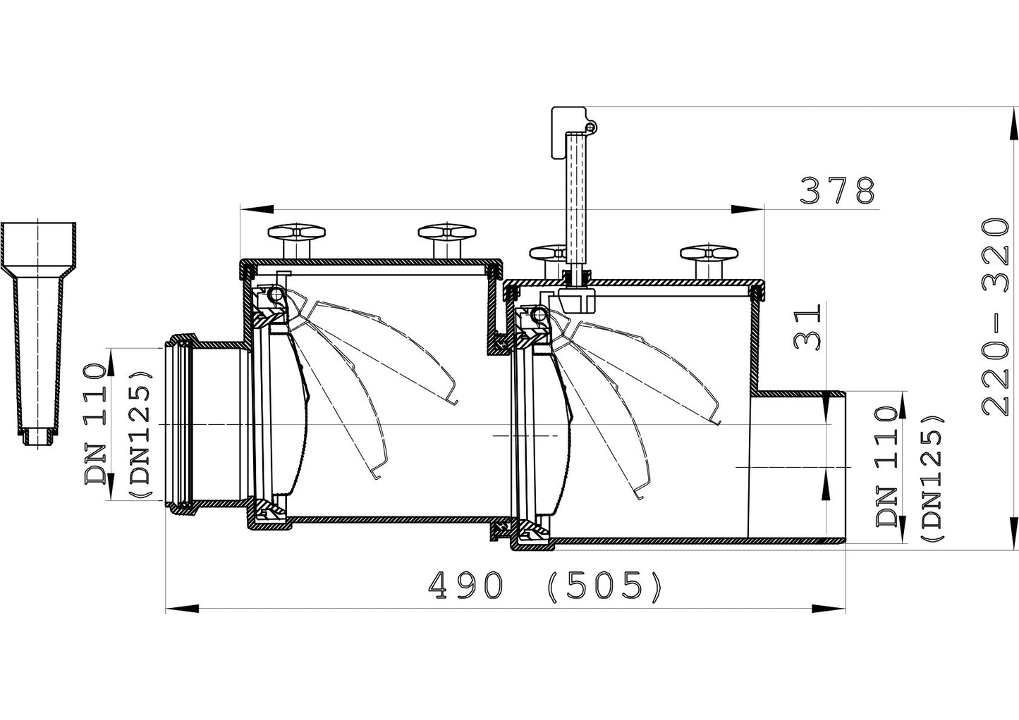hl-710-2-rueckstauverschluss-edelstahl-technische-zeichnung